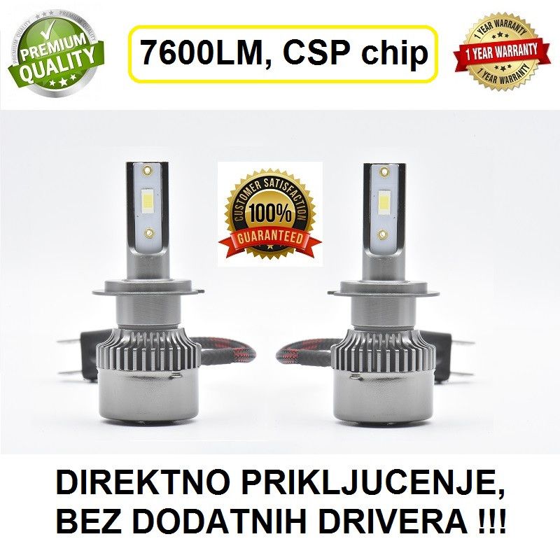 H7 SET CSP chip 7600LM - ZA SREDNJE-DUGO-MAGLENKU Beograd Zemun